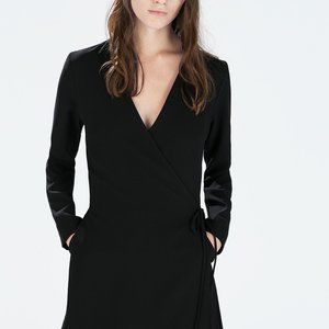 Zara Woman Size Medium NWOG Black Dress Wrap Jump